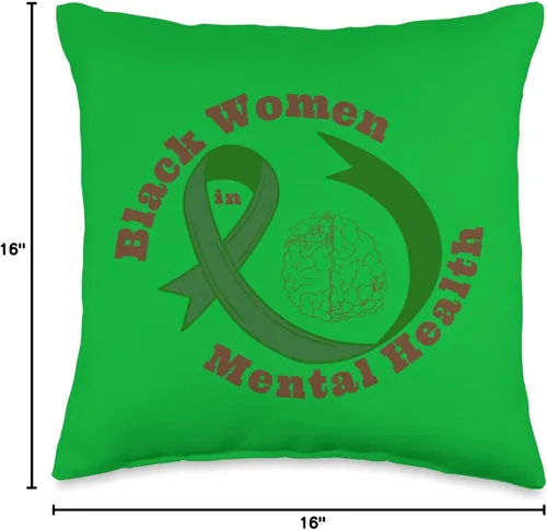 Vista 4 de R.CarterCreates Black Women in Mental Health - Almohada de 16 x 16 pulgadas, multicolor