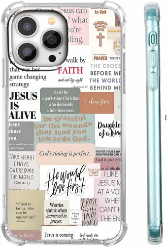 Vista 43 de Funda para Celular con Versículos de la Biblia, Colocación de Citas Cristianas de Jesús, Diseño Collage, Funda Protectora Suave de TPU de Moda