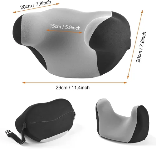 Vista 5 de Almohada para reposacabezas de automóvil, cómoda almohada de cuello con forma de memoria para aliviar el dolor de cuello, diseño ergonómico