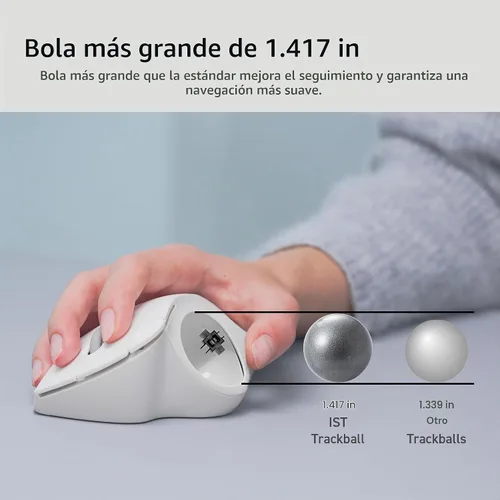 Vista 7 de ELECOM Diseño de comodidad ergonómica Trackball IST Inalámbrico 2.4GHz Conectar, Seguimiento súper suave con rodamiento de bolas rodantes, Bola
