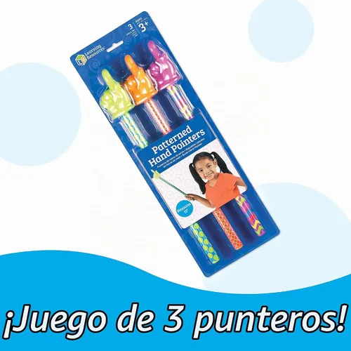 Vista 5 de Learning Resources Punteros de mano estampados – 3 piezas, a partir de 3 años, puntero de aula para niños, punteros de lectura para niños