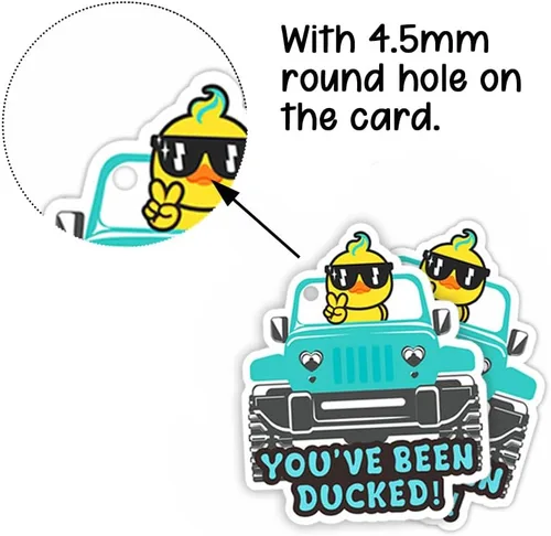 Vista 4 de You 've Been Ducked, etiquetas de pato, etiqueta de patos lindos, tarjeta de juego de patitos, paquete de 35 etiquetas de patado de 2.8 x 2.4