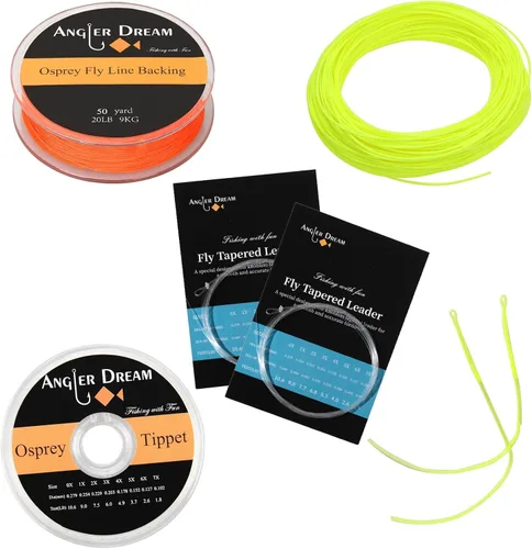 Vista 10 de AnglerDream WF - Kit de línea de pesca con mosca 1 2 3 4 5 6 7 8 9WT línea de pesca con mosca líder de línea de pesca con respaldo trenzado