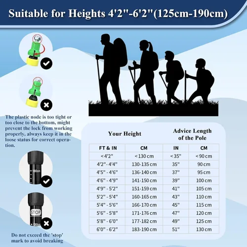 Vista 4 de TheFitLife Bastones de senderismo nórdicos – 2 palos con sistema antigolpes y bloqueo rápido, telescópico, plegable, ultraligero para senderismo
