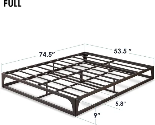 Vista 2 de Somier de cama individual Mellow 9 pulgadas, con base de colchón de láminas de acero resistente Negro