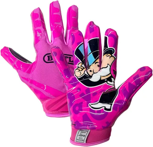 Vista 33 de Battle Sports - Guantes de fútbol americano para receptor abierto con dorso de mano, ultraadherentes y con agarre, antideslizantes, para adultos