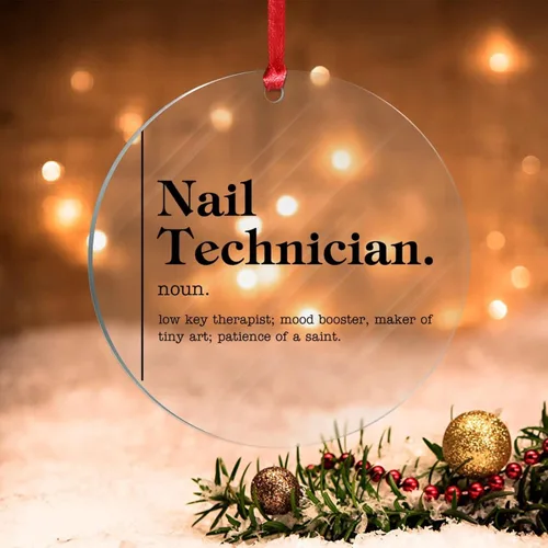 Vista 10 de Home Noun Definition Regalo de vacaciones Adorno acrílico para árbol de Navidad Definición divertida Adornos colgantes para árbol de Navidad Hogar