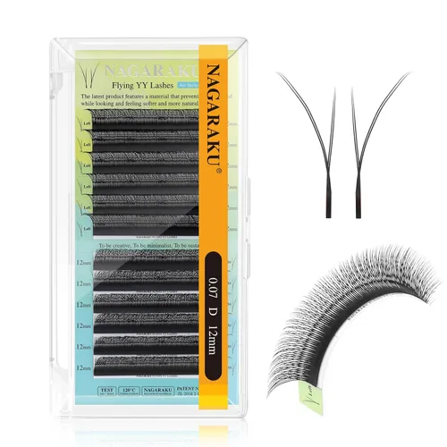Vista 29 de NAGARAKU YY - Extensiones de pestañas, suministros Y, Lash 4D, Easy Fan, pestañas cruzadas de volumen ruso, pestañas YY, tejidas a mano, malla