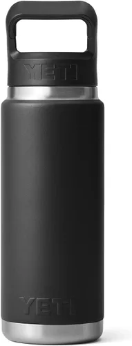 Vista 7 de YETI Rambler - Botella de acero inoxidable aislada al vacío con tapa y popote, 26 onzas, color negro