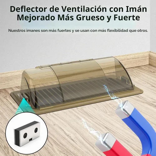 Vista 3 de Deflectores de ventilación para el hogar, deflectores de calor para registros de piso, deflector magnético ajustable de 10" a 14" pulgadas