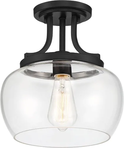 Vista 7 de Regency Hill Kristov - Lámpara de techo de cristal transparente negro de 10