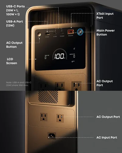 Vista 9 de Anker SOLIX S2000 Estación de energía portátil con panel solar de 400 W