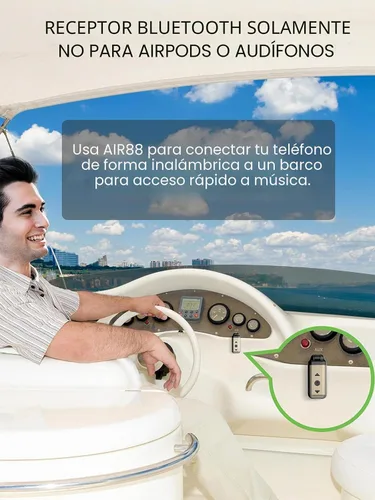 Vista 5 de HVMLAK Air88 Bluetooth 5.4 Adaptador Aux, conector de 3.5mm giratorio 180°, para estéreo de coche y hogar, llamadas manos libres, batería de 12