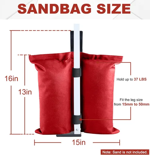 Vista 3 de ABCCANOPY - Bolsa de peso de grado industrial para toldo desplegable, 4