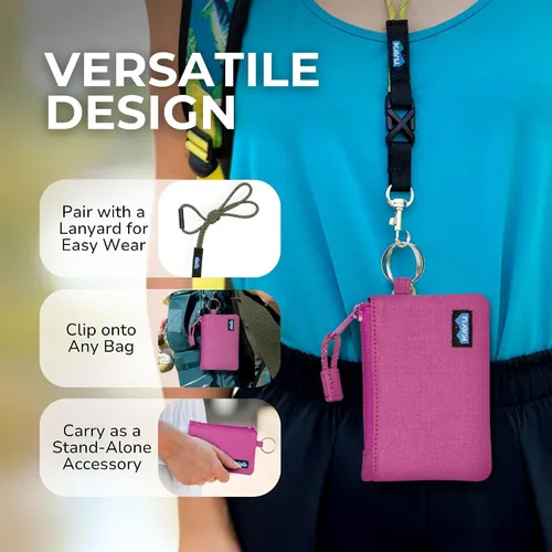 Vista 47 de KAVU Stirling Cartera delgada de lona de algodón con cremallera de doble cara