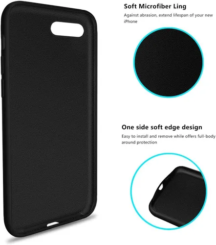 Vista 5 de Funda compatible con iPhone 8 Plus/7 Plus (5.5 pulgadas), [protección contra caídas] [arañazos] de silicona líquida a prueba de golpes, antihuellas