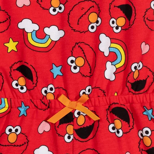 Vista 3 de Sesame Street Elmo - Mameluco con volantes de rizo francés para niñas