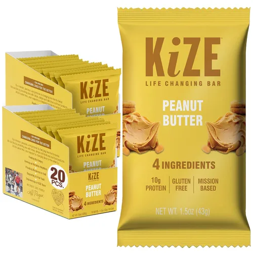 Vista 35 de KiZE Energy Bars - Barras energéticas de reemplazo de comidas con alto contenido de proteínas, a base de mantequilla de almendras, sin gluten, sin