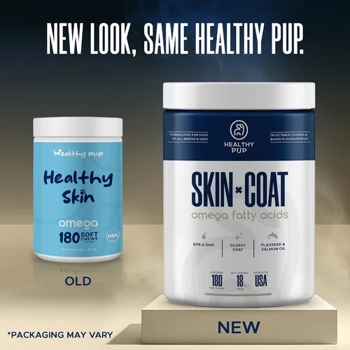 Vista 2 de Suplementos de aceite de pescado para perros – 180 deliciosas golosinas masticables – Aceite de salmón rico en Omega 3, EPA, DHA, biotina y vitamina