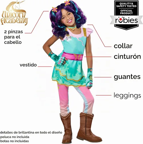 Vista 2 de Rubies Unicorn Academy Costume for Kids, Girls Costume