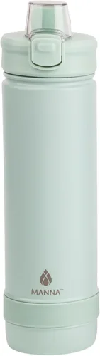 Vista 22 de Manna Botella de acero inoxidable con tapa de bloqueo a presión y boquilla para sorber - 16 onzas - Blazer Powder Coat