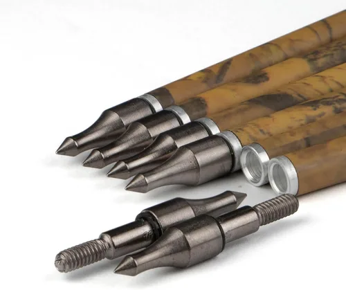 Vista 4 de Flechas de caza de carbono de 30 pulgadas con pluma de pavo de 4 pulgadas, puntas extraíbles, flechas de práctica de tiro con arco, columna