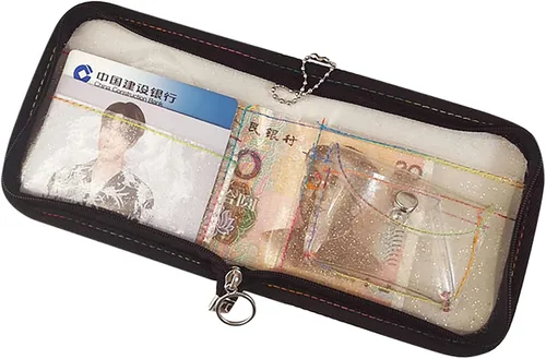 Vista 3 de Cartera plegable para mujeres y niñas con correa desmontable para el cuello para tarjetas de fotos
