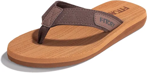 Vista 17 de Fitory - Sandalias de playa tipo flip-flops (de meter) para hombre, zapatillas cómodas Negro 2