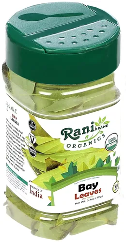 Vista 7 de Rani Organic Bay Leaves (Tej Patta) Especias enteras seleccionadas a mano Extra grandes 0.4oz (12g) Frasco PET ~ Todo natural Apto para gluten