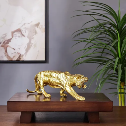 Vista 5 de Estatua de tigre grande de 15.5 pulgadas, escultura, regalos coleccionables para amantes del tigre, oficina, decoración del hogar, accesorios