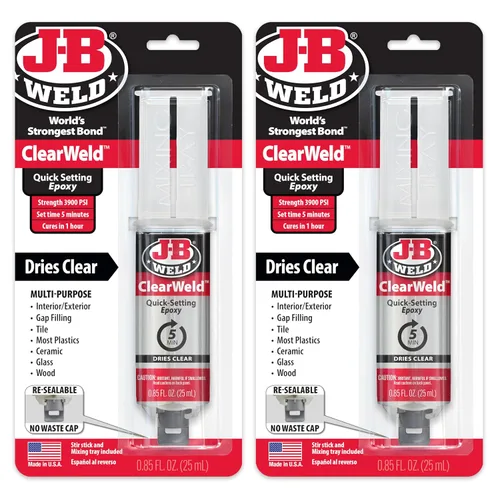 Vista 8 de J-B Weld 50112 ClearWeld Jeringa de Epoxi de Fraguado de 5 Minutos - Transparente - 25 ml, 25ml