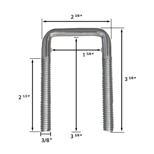 Vista 2 de A.A Kit de pernos cuadrados en U y placa de amarre para eje de remolque de 1-1/2", zinc galvanizado