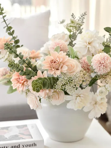 Vista 7 de Anna's Whimsy Ramos de flores artificiales, ramos de flores artificiales de seda para bodas, decoración de mesa del hogar, centros de mesa de boda