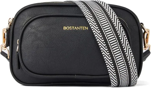 Vista 9 de BOSTANTEN Bolsos cruzados para mujer de cuero vegano con correa ancha