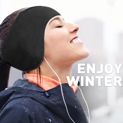 Vista 5 de JOEYOUNG Calentadores de orejas de forro polar para hombres, mujeres y niños, diadema de invierno, orejeras para clima frío, correr, ciclismo, esquí