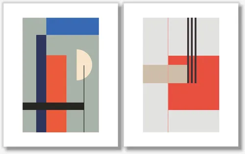 Vista 3 de Mid Century Contemporary Wall Art - Modern Abstract Prints - (Set of 6) – 8x10 - Unframed - Minimalism Décor