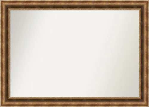 Vista 702 de Amanti Art Espejo de pared personalizado no biselado (25 x 25 pulgadas), marco de bronce acentuado, varios tamaños personalizados, espejo de baño