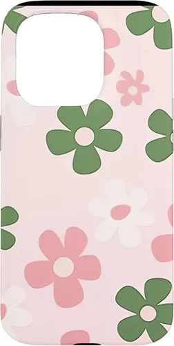 Vista 13 de Funda con diseño floral de margaritas verde salvia y rosa para iPhone 11