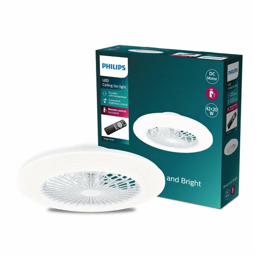 Vista 11 de Ventilador de Techo con Luz Philips Blanco