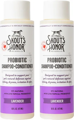 Vista 13 de SKOUT'S HONOR Champú y acondicionador probiótico para perros, SC, 16 onzas