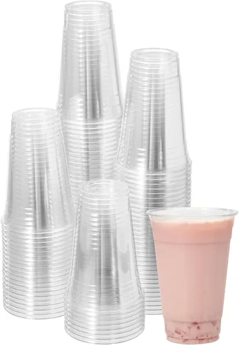 Vista 10 de FULING 100 juegos de vasos de plástico transparente de 16 onzas sin BPA, desechables
