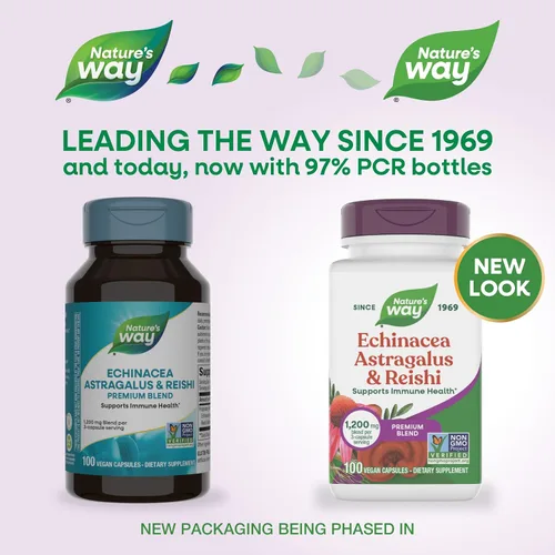 Vista 2 de Nature's Way Echinacea Astrágalo y Reishi, Apoyo Inmunológico*, 100 Cápsulas
