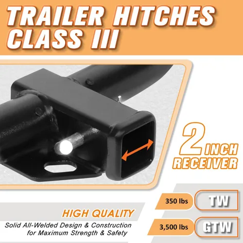 Vista 6 de Enganche de remolque clase 3 de 2" compatible con Ford Escape 05-12/Mazda Tribute 05-11 & Mercury Mariner, negro