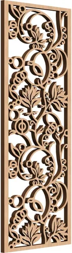 Vista 109 de Caspian Paneles de pared de madera con calado decorativo perforado, 9 3/8 pulgadas de ancho x 24 3/8 pulgadas de alto x 1/4 de alto, cereza