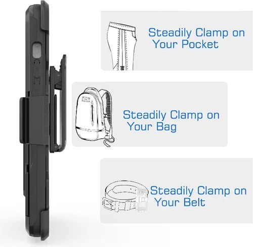 Vista 6 de Compatible con Apple iPhone 13 Pro Max Armor Kombo Kickstand Funda con clip para cinturón, híbrida, resistente, resistente, a prueba de golpes