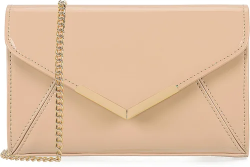 Vista 2 de DEXMAY - Bolso de mano de noche para mujer, de charol sintético, plegable, bolso formal