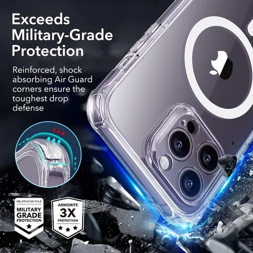 Vista 3 de ESR Funda para iPhone 14, compatible con MagSafe, funda de cuerpo completo a prueba de caídas de grado militar con protector de pantalla de vidrio