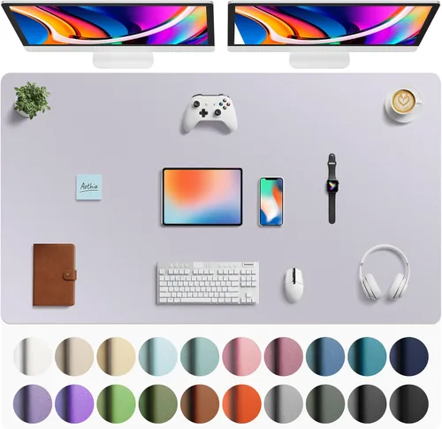 Vista 180 de Aothia - Protector de escritorio de cuero sintético grande, base antideslizante para mouse y superficie para escribir, impermeable, fácil de Agua