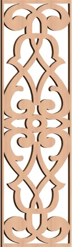Vista 134 de 9 3/8"W x 24 3/8"H x 1/4"T Bellaire Decorativos Paneles de pared de madera calado, abedul