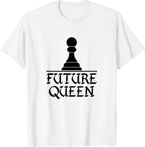Vista 2 de Future Queen Funny Chess Family Group - Camiseta de regalo, Blanco, S